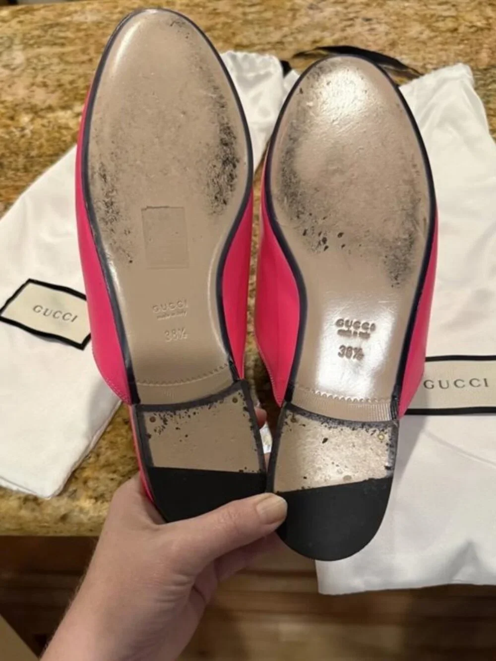 Hot Pink Gucci Mules size 38 1/2